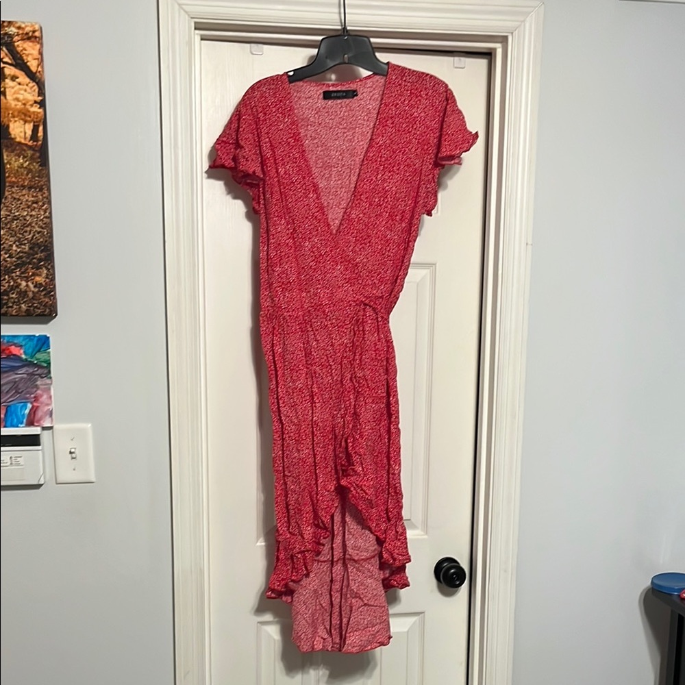Elegant Red Wrap Dress